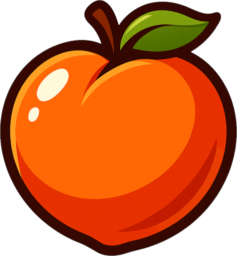 Shiney peach vector.
In-Game asset.  2d.  High contrast.  No shadows