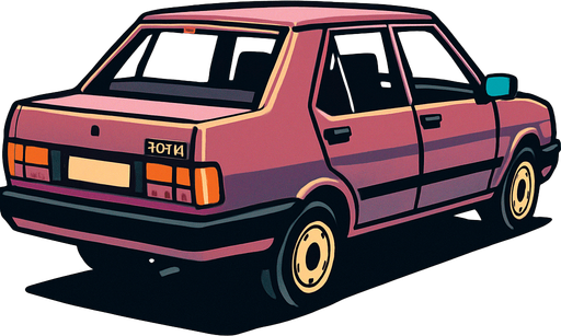 tofaş.
In-Game asset.  2d.  High contrast.  No shadows. Sağ arkadan gözüksün