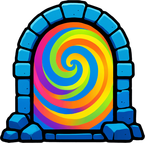 only portal colorido.
In-Game asset.  2d.  High contrast.  No shadows