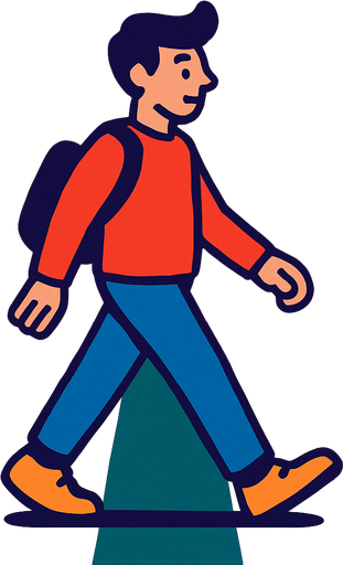 make me a person who crossing the road left to right.
In-Game asset.  2d.  High contrast.  No shadows