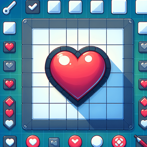 heart.
Single Game Texture. In-Game asset. 2d. Blank background. High contrast. No shadows.