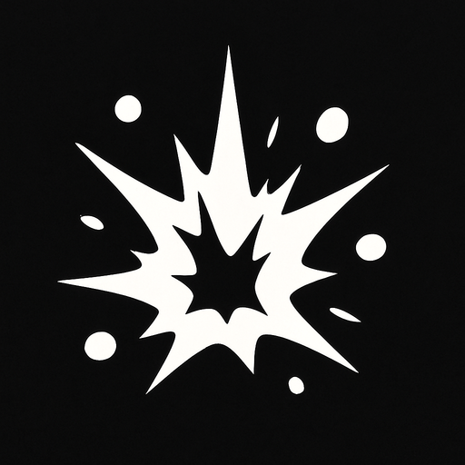 A small white explosion particle..
In-Game asset.  2d.  High contrast.  No shadows