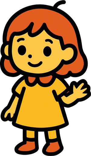 Petite fille.
In-Game asset.  2d.  High contrast.  No shadows