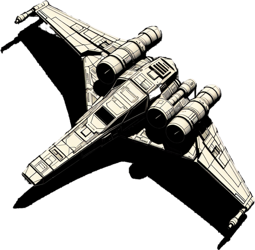 Single Game Texture. In-Game asset. 2d. A ship that looks like a T Figther moving from top to bottom.
Single Game Texture. In-Game asset. 2d. Blank background. High contrast. No shadows.