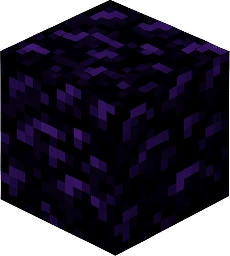 Minecraft obsidyen bloğu. mor renkli.
In-Game asset.  High contrast.  No shadows