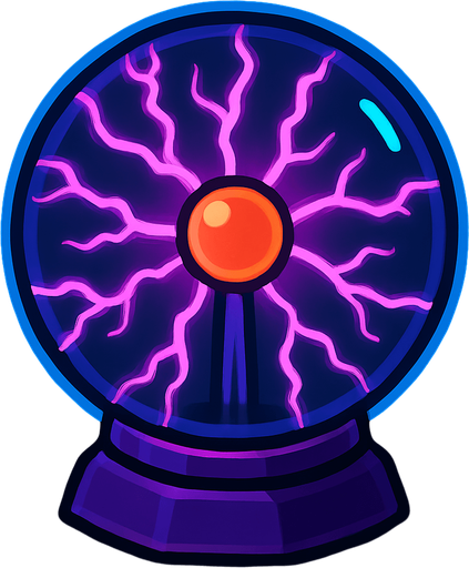 Plasma ball.
In-Game asset.  2d.  High contrast.  No shadows