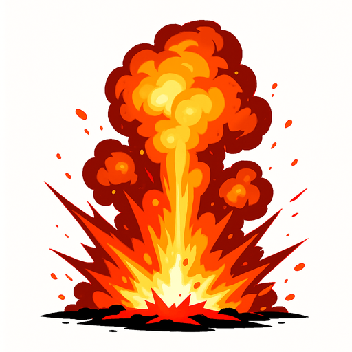 explosion realista.
In-Game asset.  2d.  High contrast.  No shadows
