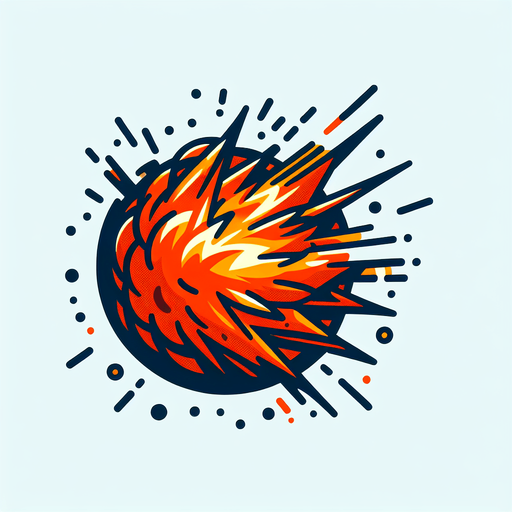 Side view bullet blast, fireball, game asset
Single Game Texture. In-Game asset. 2d. Blank background. High contrast. No shadows.