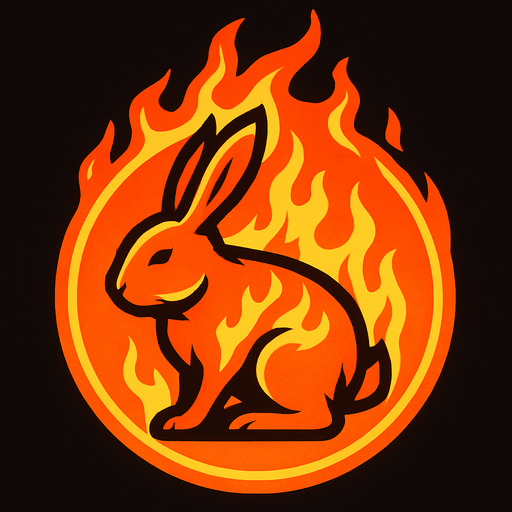 a fire bubble ball with a rabbit on flame.
In-Game asset.  2d.  High contrast.  No shadows