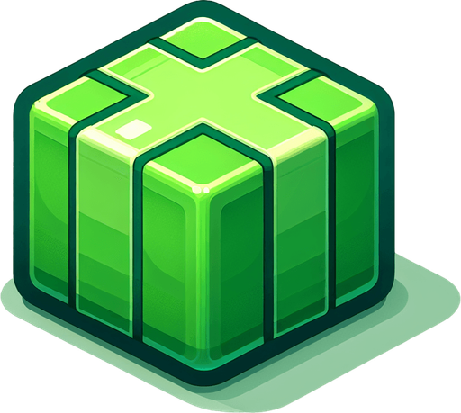 show a bright green package.
Single Game Texture. In-Game asset. 2d. Blank background. High contrast. No shadows.