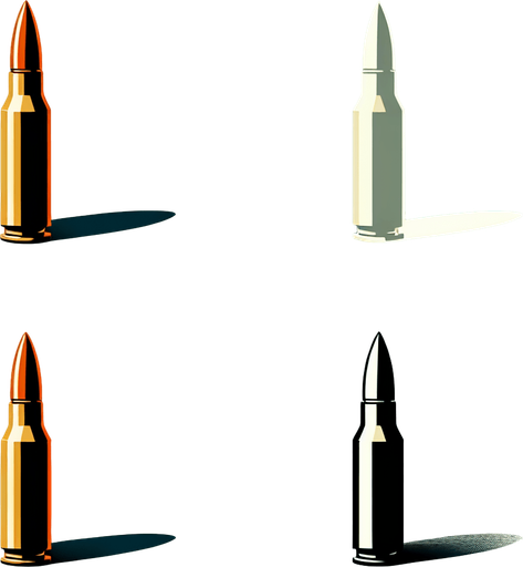 bullet 2d.  Blank background.  High contrast.  No shadows