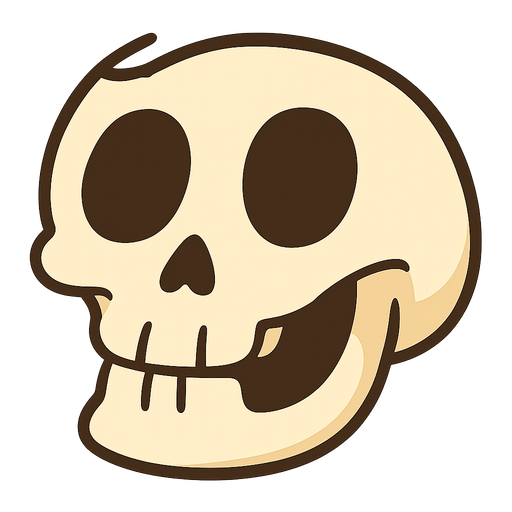 kafatası. No background. Transparent background. Blank background. No shadows. 2d. In-Game asset. flat