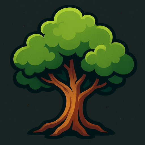 Ağaç.
In-Game asset.  2d.  High contrast.  No shadows