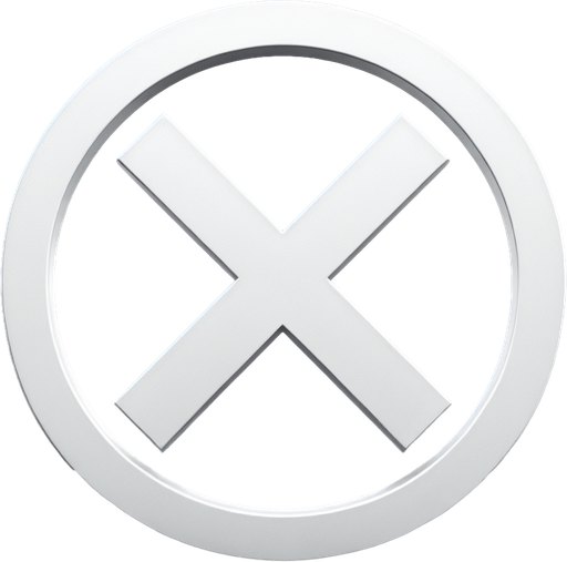 A white X in a circle, like for a close window button in a game.
Single Game Texture. In-Game asset. 2d. Blank background. High contrast. No shadows.