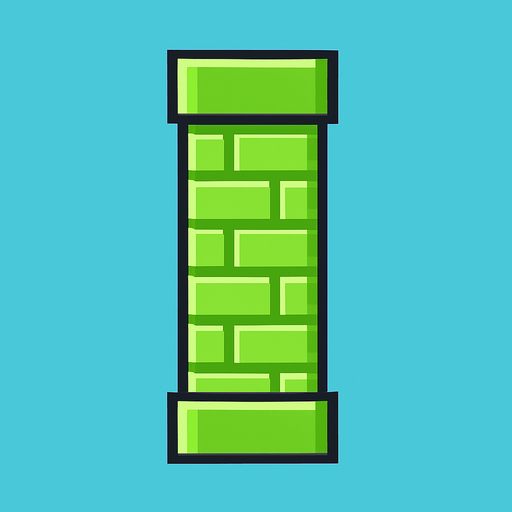 wall for a flappy bird game.
In-Game asset.  2d.  High contrast.  No shadows