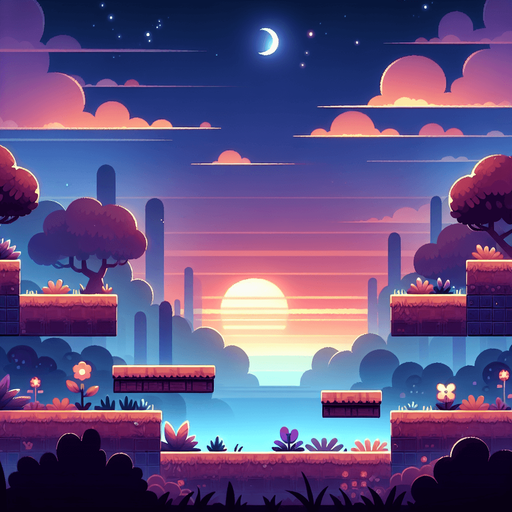 2d platform akşam gökyüzü