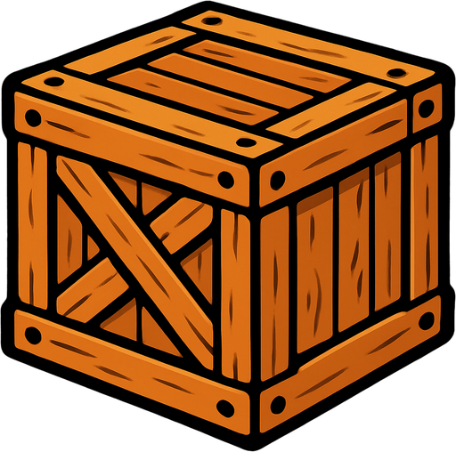 Box.
In-Game asset.  2d.  High contrast.  No shadows