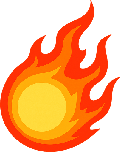 fireball.
In-Game asset.  2d.  High contrast.  No shadows