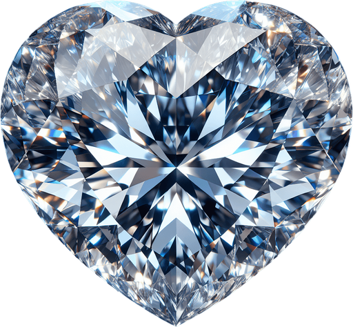 The most precious large heart in diamond, Front view.
