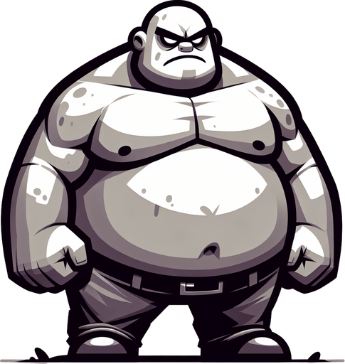 A bully.
Single Game Texture.  In-Game asset.  2d.  Blank background.  High contrast.  No shadows