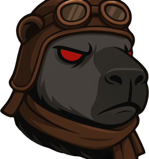 Ponle un gorro de piloto cafe  y una bufanda cafe. Simulando que es un piloto