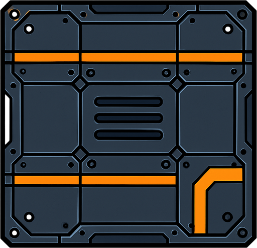 A metal plate working as the ground for a space station.
In-Game asset.  2d.  High contrast.  No shadows