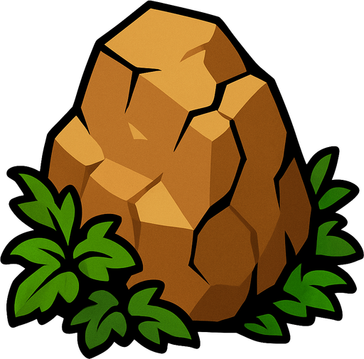 Pierre élément terre.
In-Game asset.  2d.  High contrast.  No shadows