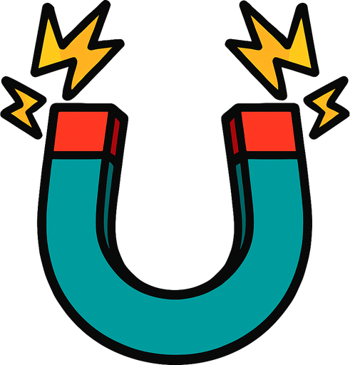 magnett.
In-Game asset.  2d.  High contrast.  No shadows