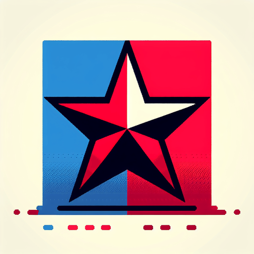 star red and blu.
Single Game Texture.  In-Game asset.  2d.  Blank background.  High contrast.  No shadows