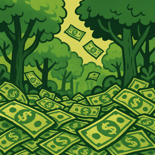 para ile kaplı orman.
In-Game asset.  2d.  High contrast.  No shadows