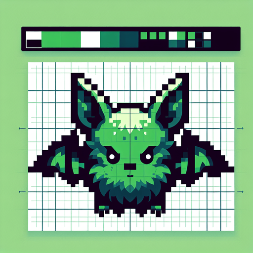 green bat.
Single Game Texture. In-Game asset. 2d. Blank background. High contrast. No shadows.
