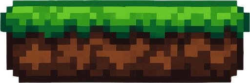 a brown, flat strip with green top (due to short, flat grass) pixel art..
In-Game asset.  2d.  High contrast.  No shadows
