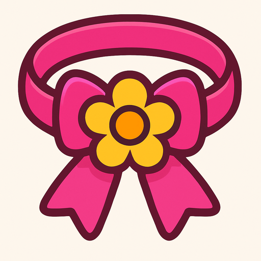 cute design accessory top view..
In-Game asset.  2d.  High contrast.  No shadows