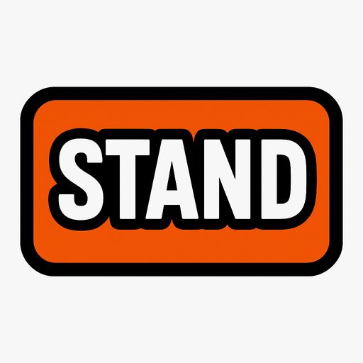 standBtn.
In-Game asset.  2d.  High contrast.  No shadows