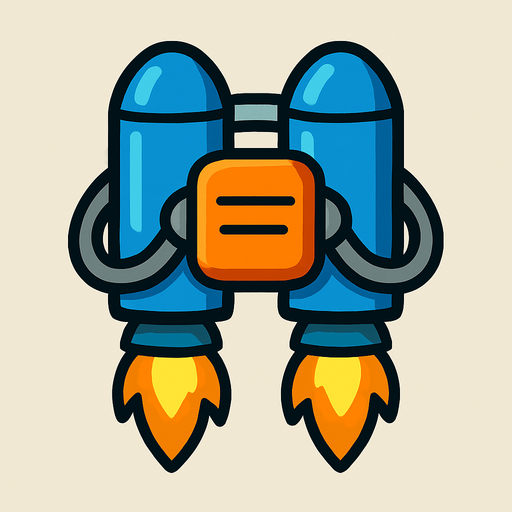 A jetpack.
In-Game asset.  2d.  High contrast.  No shadows