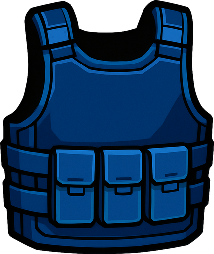 blue steel vest.
In-Game asset.  2d.  High contrast.  No shadows