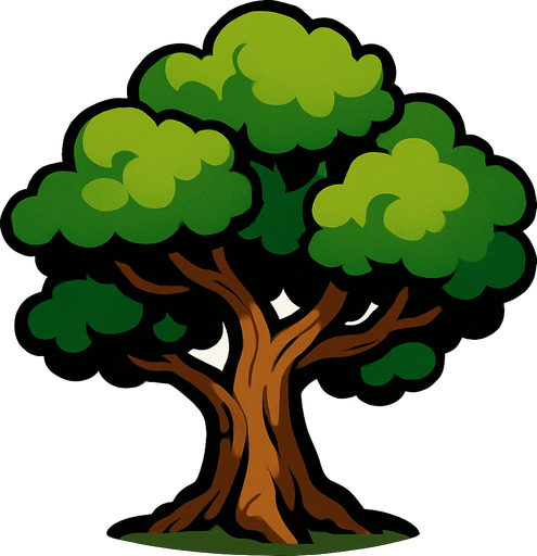 tree.
In-Game asset.  2d.  High contrast.  No shadows