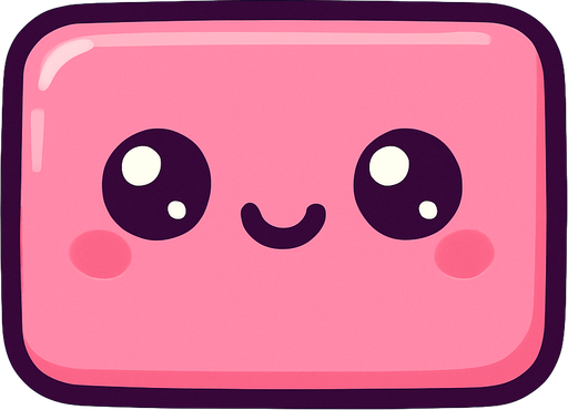 pink cute rec
tangle kawaii.
In-Game asset.  2d.  High contrast.  No shadows