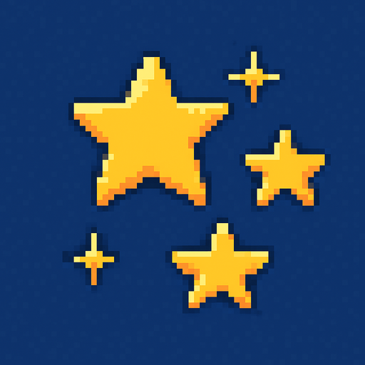 pixel
stars.
In-Game asset.  2d.  High contrast.  No shadows