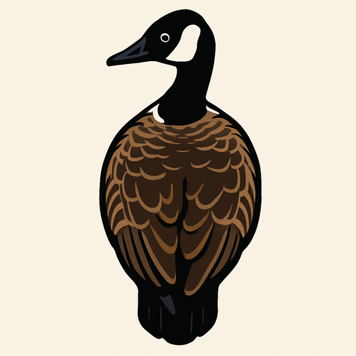 A normal Canada goose. Nothing special..
In-Game asset.  2d.  High contrast.  No shadows. Top down view