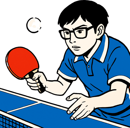 Fond d'écran manga ping pong.
In-Game asset.  2d.  High contrast.  No shadows