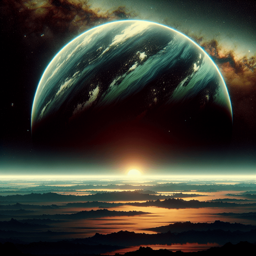Horizon and atmosphere of a planet as seen from very low orbit..
Single Game Texture. In-Game asset. 2d. Blank background. High contrast. No shadows.