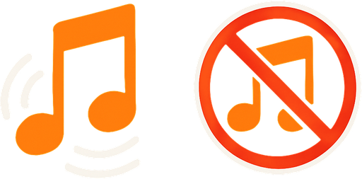 иконки для включения и отключения музыки в игре.
In-Game asset.  2d.  High contrast.  No shadows