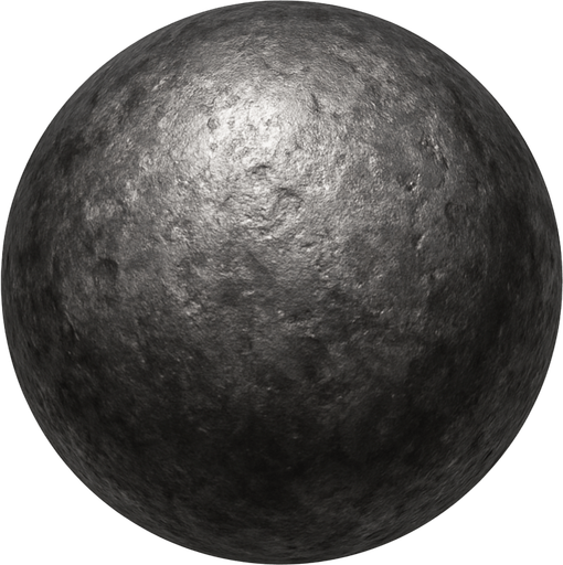 A Realistic İron Ball.No Shadows.
In-Game asset.  2d.  High contrast.  No shadows
