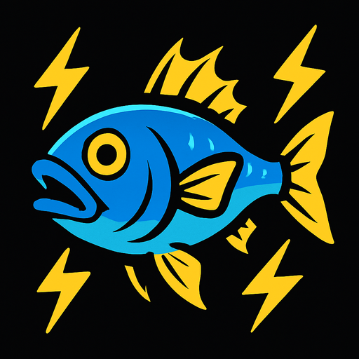 electric fish.
In-Game asset.  2d.  High contrast.  No shadows