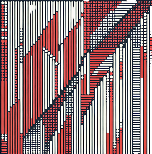 simple red and white vertical dashes.