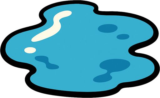 Water puddle.
In-Game asset.  2d.  High contrast.  No shadows