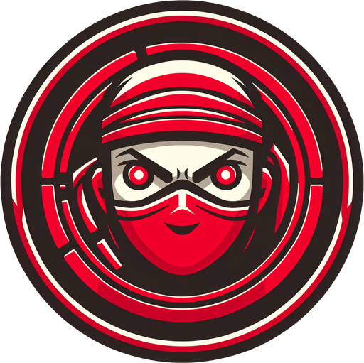 2d coin. Ninja face in the coin. red coin. 2 circles inside it.
Single Game Texture. In-Game asset. 2d. Blank background. High contrast. No shadows.