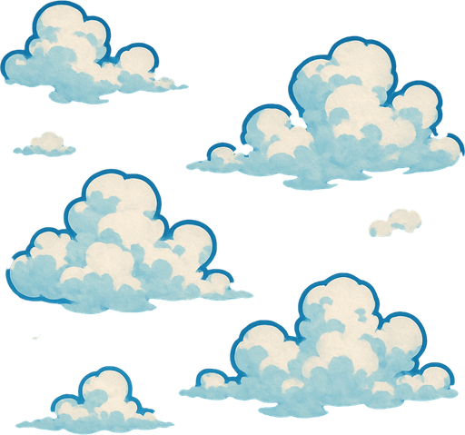 lightly cloudy, detailed sky.
In-Game asset.  2d.  High contrast.  No shadows