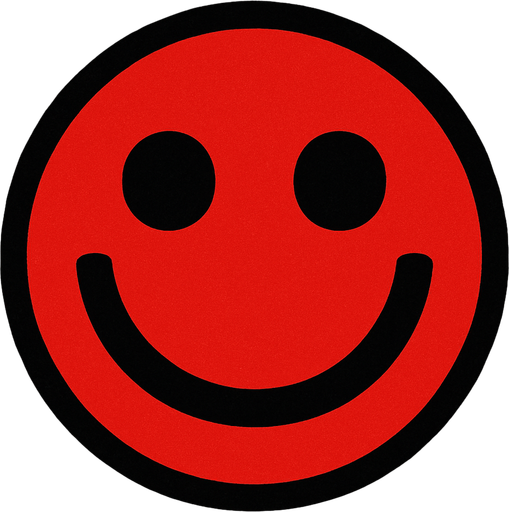Red smiley face.
In-Game asset.  2d.  High contrast.  No shadows